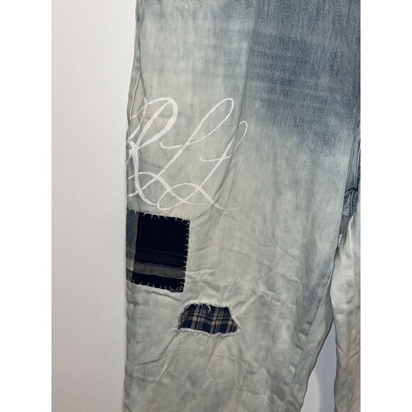 Ralph Lauren Black Label Patchwork Relaxed Tapered Ankle Jeans Women's Plus Siz - Picture 6 of 12